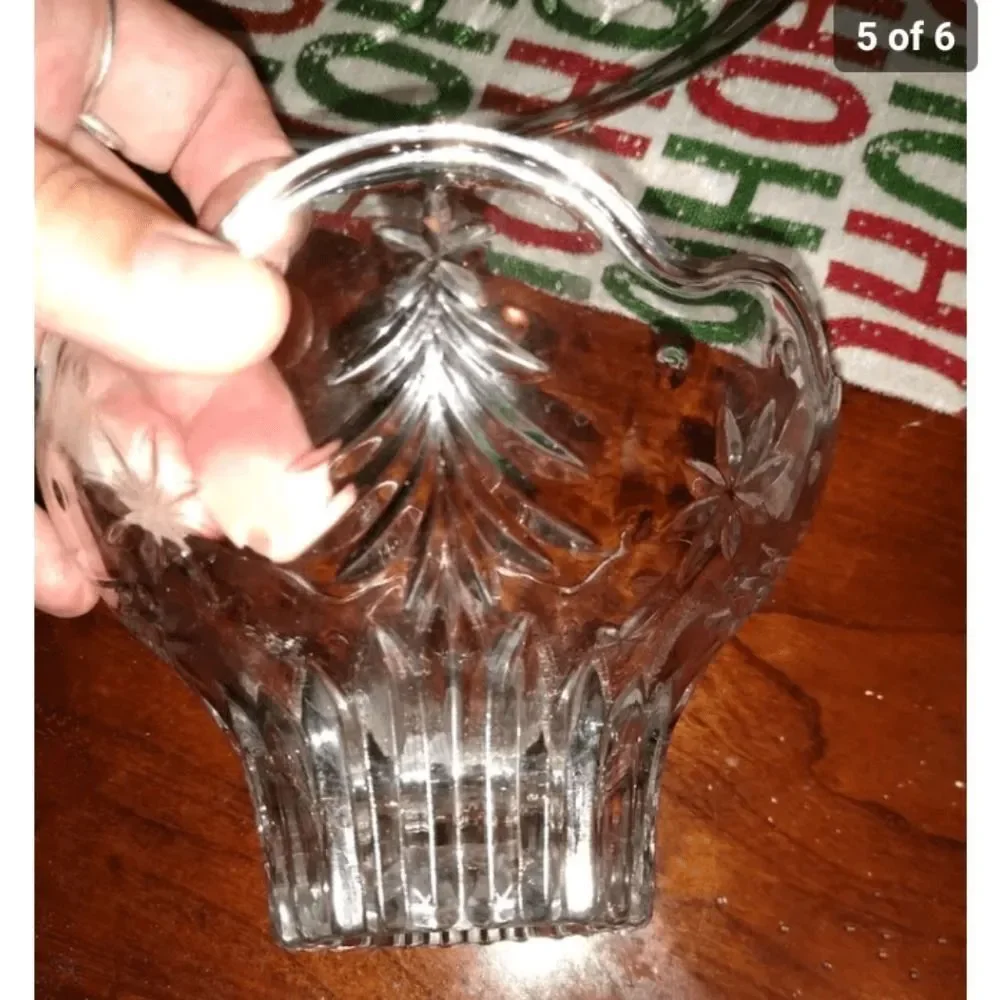 Vintage Indiana Glass 13 Inch Christmas Tree Platter & Matching Mikasa Nut Bowl